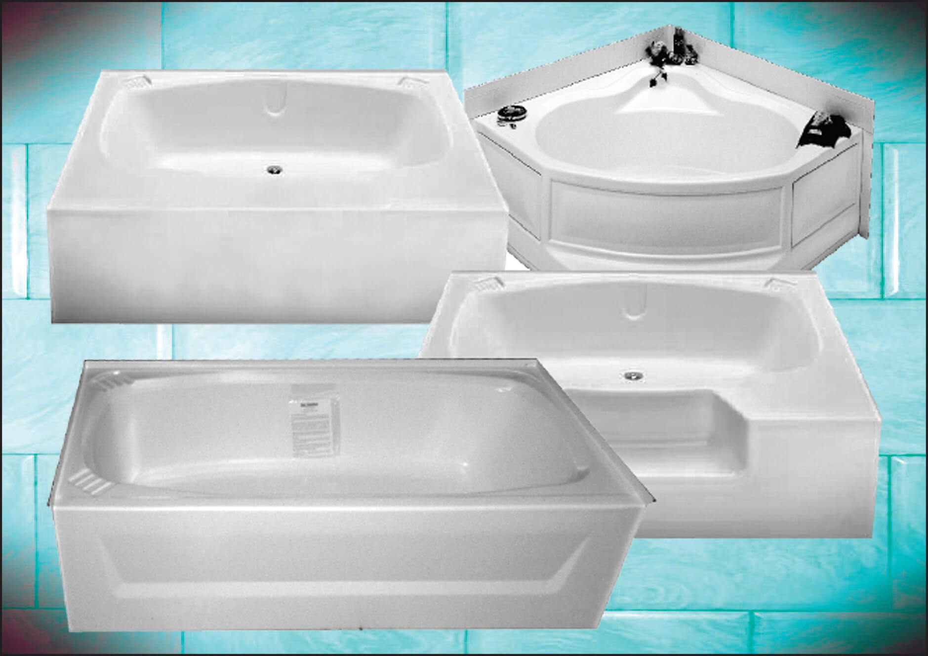 5 Piece Tub Surround 27" x 54" to 30" x 60" Bone